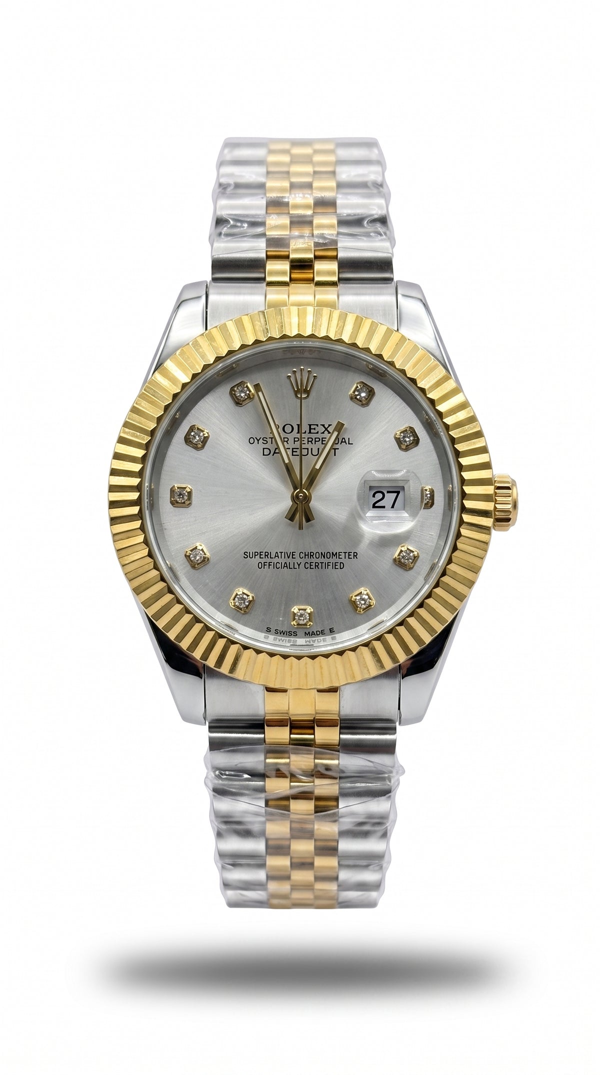 Datejust Two-Tone Yellow Rolesor Dial with Diamond-Style Hour Markers