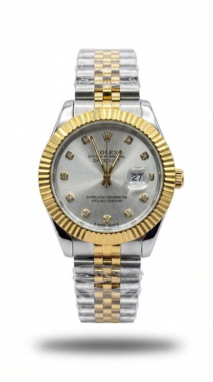 Datejust Two-Tone Yellow Rolesor Dial with Diamond-Style Hour Markers