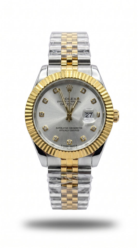 Datejust Two-Tone Yellow Rolesor Dial with Diamond-Style Hour Markers