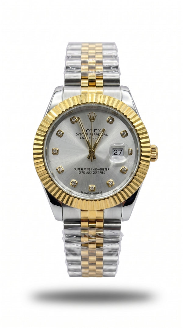 Datejust Two-Tone Yellow Rolesor Dial with Diamond-Style Hour Markers