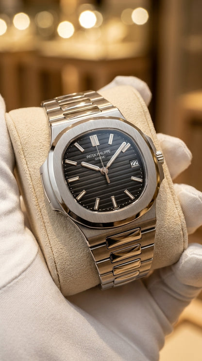 PP Nautilus Date-just Watch With Chain Butterfly Lock