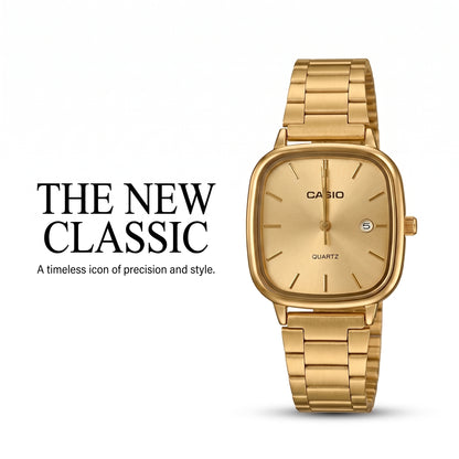 Most Trending Square Shape Men's Gold Watch | Retro Cushion Case Analog with Date Display