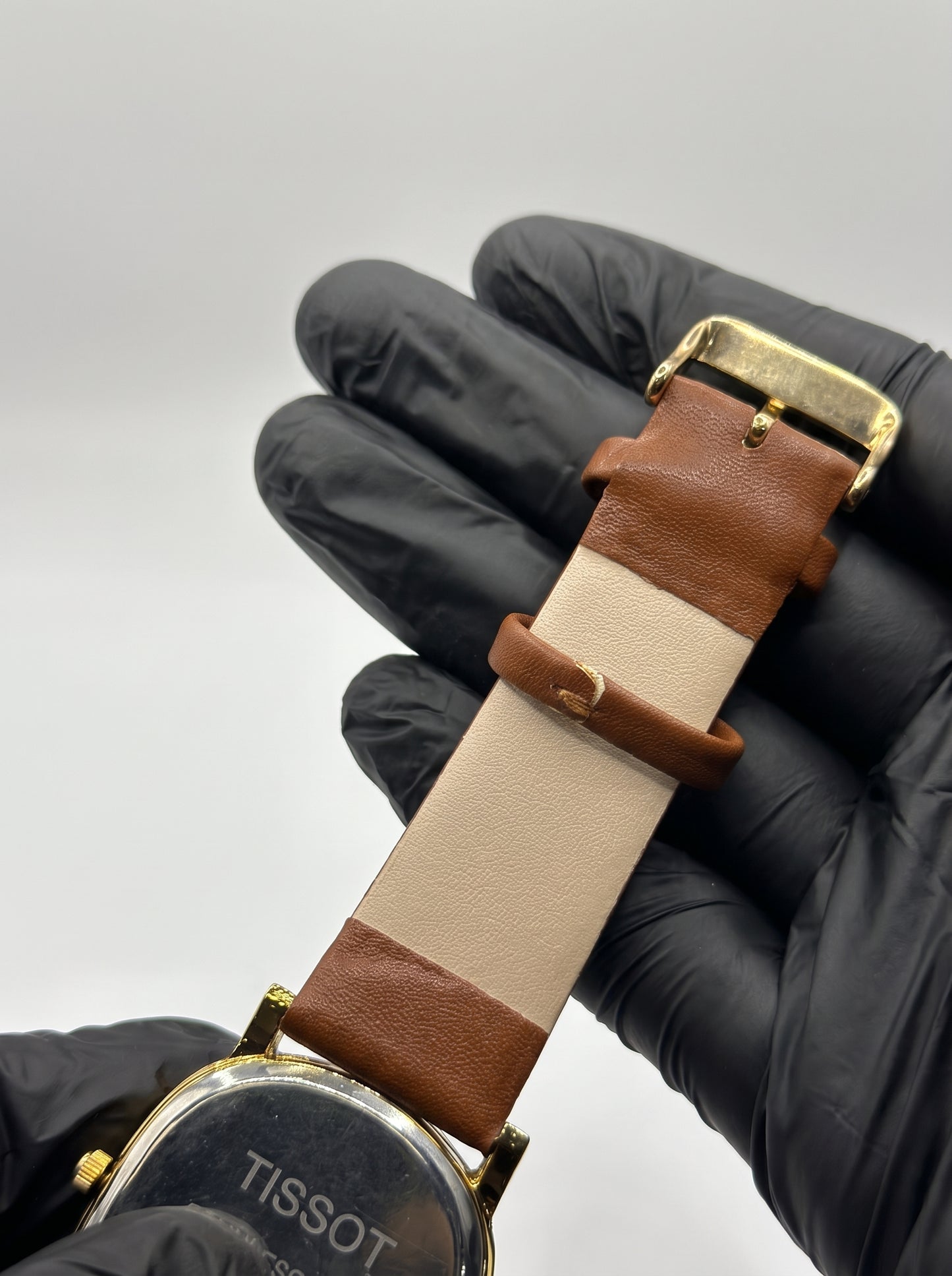 Classic Gold Cushion Watch – Burgundy Dial & Brown Leather Strap