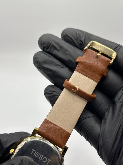Classic Gold Cushion Watch – Burgundy Dial & Brown Leather Strap