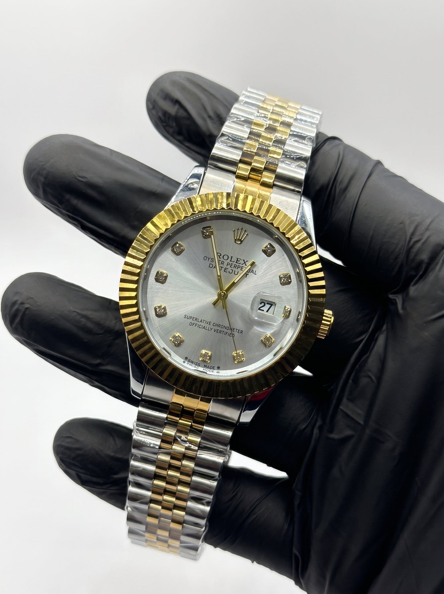 Datejust Two-Tone Yellow Rolesor Dial with Diamond-Style Hour Markers