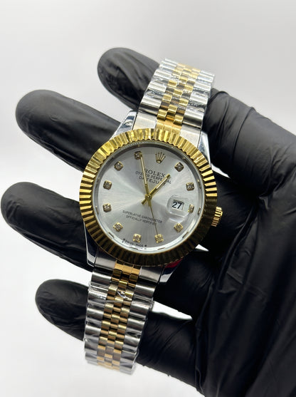 Datejust Two-Tone Yellow Rolesor Dial with Diamond-Style Hour Markers