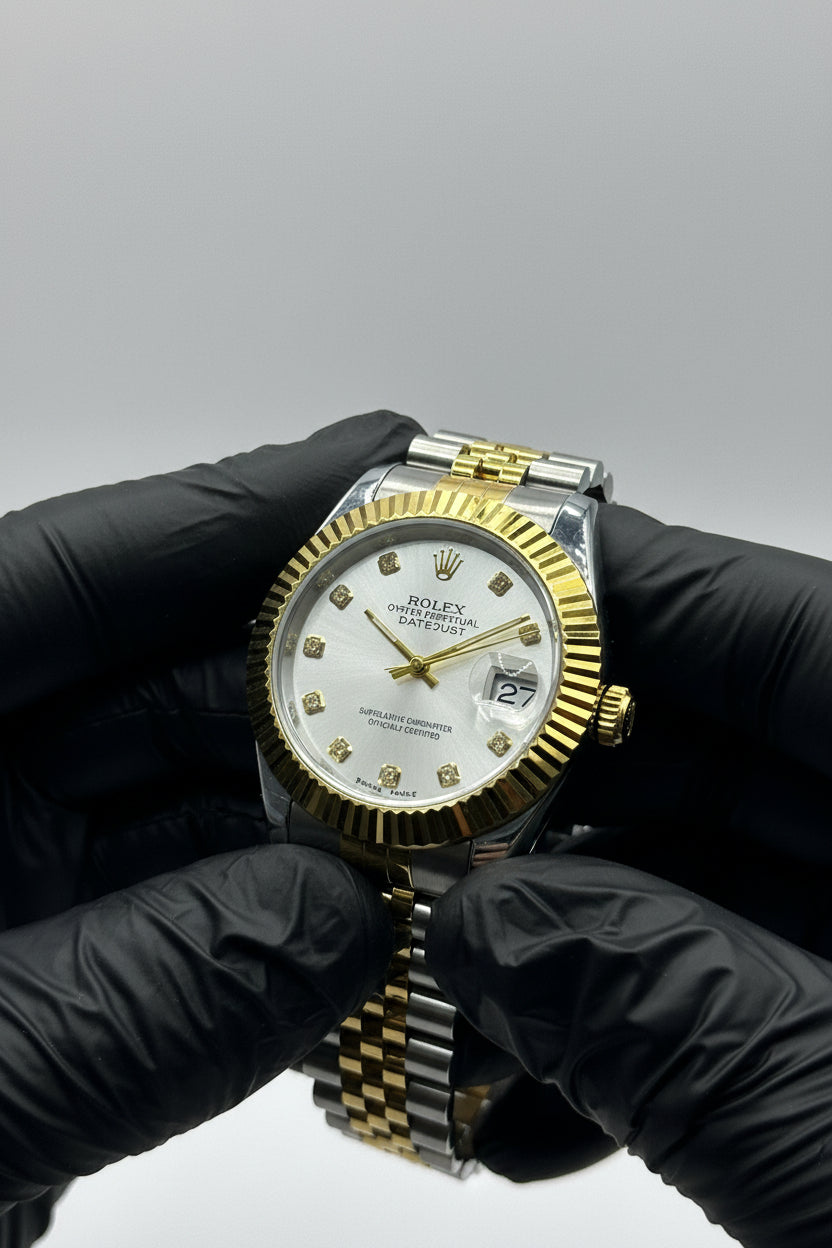 Datejust Two-Tone Yellow Rolesor Dial with Diamond-Style Hour Markers