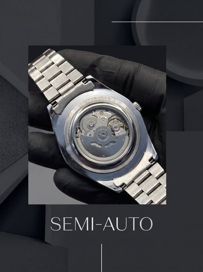Rlx Semi-Automatic Date Watch with Steel Bracelet – Men’s