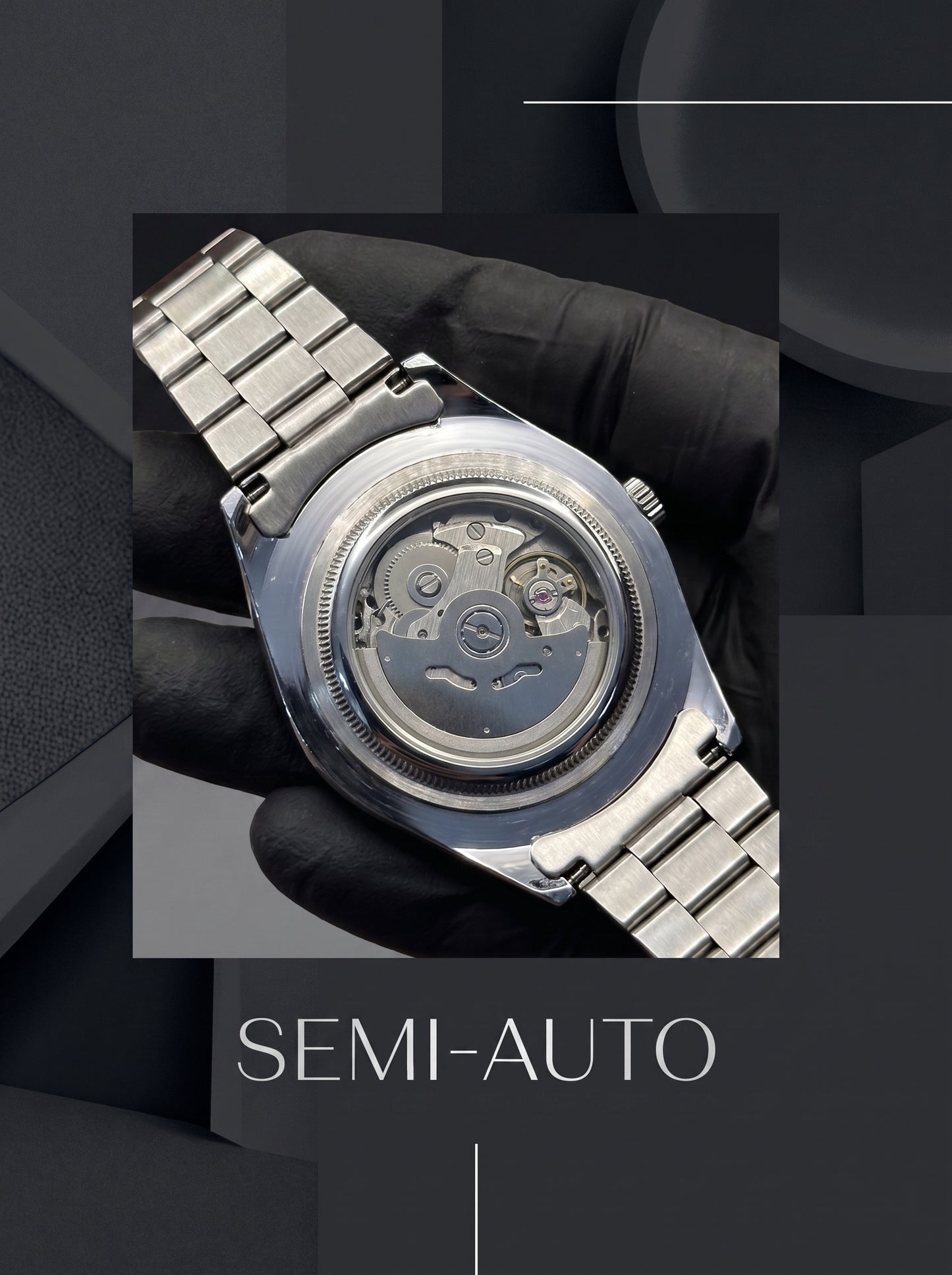Rlx Semi-Automatic Date Watch with Steel Bracelet – Men’s