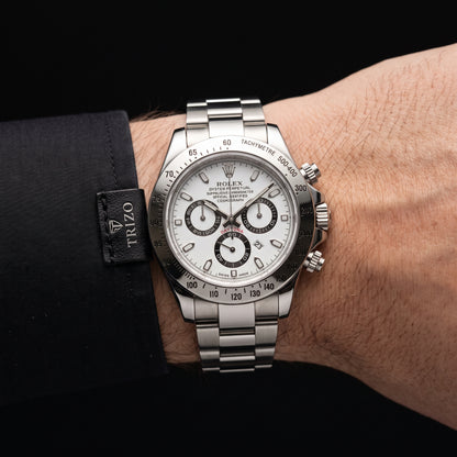Trizo Men's Silver Watch – White Dial, Steel Bracelet | Trizolifestyle