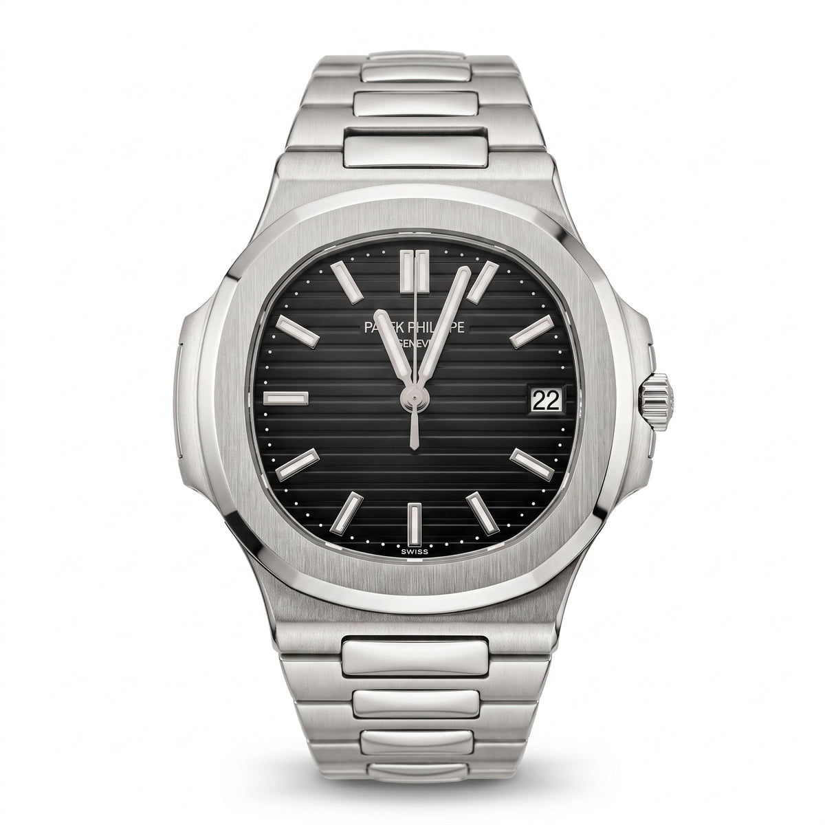 PP Nautilus Date-just Watch With Chain Butterfly Lock