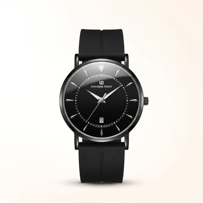 Trizo Universe Point Slim Black Watch – Minimalist Dial & Magnetic Silicone Strap