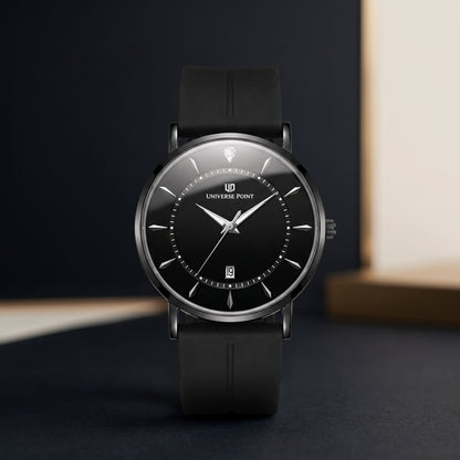 Trizo Universe Point Slim Black Watch – Minimalist Dial & Magnetic Silicone Strap