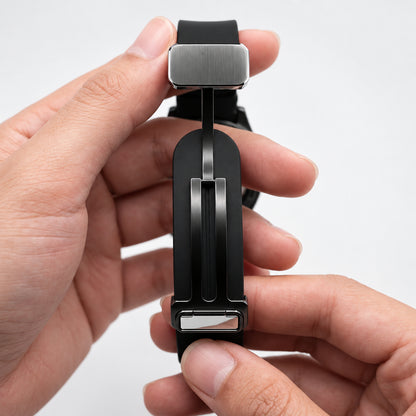 Trizo Universe Point Slim Black Watch – Minimalist Dial & Magnetic Silicone Strap